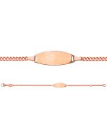 Baby Mädcheb Armband Rotgold 750 Gravurplatte rechtecking, Gratis Versand in die Schweiz
