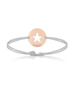 Baby Armband 18k Rotgold beschichtet mit Stern, grau, Armband zu personalisieren, Aaina & Co, Gratis Versand