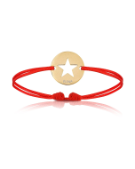 Baby Armband rot 18k Gelbgold beschichtet mit Stern, Armband zu personalisieren, Aaina & Co, Gratis Versand