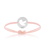 Baby Armband Silber mit Vogel, pink, Armband zu personalisieren, Aaina & Co, Gratis Versand