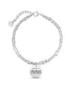 Muttertag Geschenk Silbernes Kugelkettenarmband zu personalisieren, silver, Aaina & Co, Gratis Versand