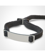Baby Armband Silber 925 aus Wildleder Schwarz,  Mikado 