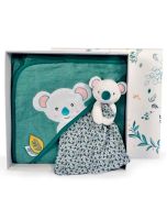 Baby Badecape mit Vorname und Schmusetuch Koala