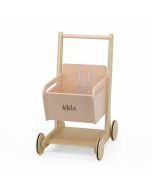 Einkaufswagen aus Holz, trixie baby, rosa Kaninchen