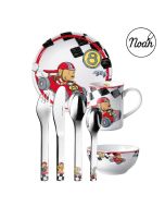 Geschenkset mit personalisierbarem Besteck und Geschirr für Jungen