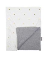 couverture bébé grise  et blanche à pois dorés de la marque Childhome