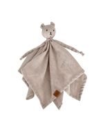 doudou ours beige, en laine mérinos, à personnaliser avec prénom bébé