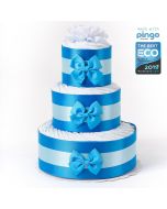 Windeltorte ökologischen Pingo Windeln (60x), kostenlose Lieferung in die Schweiz, Geschenk Geburt Junge, blau