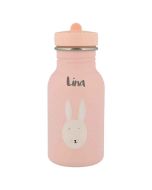 Trinkflasche für Kinder rosa Kaninchen, mit Namen personalisieren Kind
