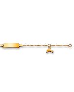 Baby Armband Gold 375, 9 Karat, rechteckig mit Delphin