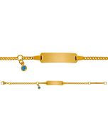 Bébé Bracelet diamantiert blau Gelbgold 375 14cm, Gratis Versand in die Schweiz