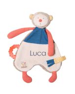 Kuscheltuch ab Geburt mit Nuggihalter und Beissring Affe zu personnalisieren, Moulin Roty
