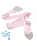 Messband pink und blau, Geschenkidee Geburt, silbrig