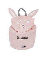 Rucksack Mini Trixie, Personalisiertes Geschenk mit gesticktem Kindernamen, Rosa Hase