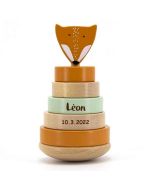 Trixie Baby Fuchs Stapelturm, Geschenk Personalisiertes Holzspielzeug