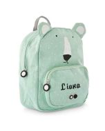 Trixie Rucksack mit Vorname, Personalisiertes Geschenk mit gesticktem Namen, Polar Bear,
