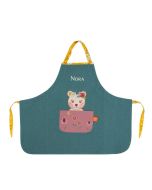 Schürze Madame Bär blau, mit persönlichem Vornamen