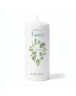 taufkerze Kreuz mit Blumen