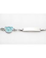 Baby Silber Armband Teddy blau