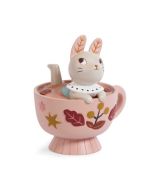 tirelire fille moulin roty, petit lapin dans une tasse