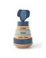 Trixie Baby Elefant Stapelturm, Geschenk Personalisiertes Holzspielzeug