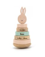 Trixie Baby Stapelturm Hase Rosa, Geschenk Personalisiertes Holzspielzeug