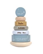 Stapelturm mit Ringen aus Holz, Farbe blau, little dutch