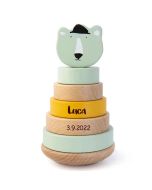 Trixie Baby Eisbär Stapelturm, Geschenk Personalisiertes Holzspielzeug