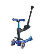 Scooter mit Push Bar Mini Micro 3in1 Deluxe Plus, Blau, Gratis Versand, Schweizer Online Shop