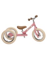 Dreirad Trybike Laufrad Mädchen Stahl 2-in-1 Vintage look, ab 15 Monate pink