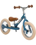 Laufrad Trybike Junge oder Mädchen Stahl 2-in-1 Vintage look, ab 15 Monate blau