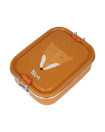 Fuchs-Snackbox, personalisierbar mit lasergraviertem Vornamen des Kindes
