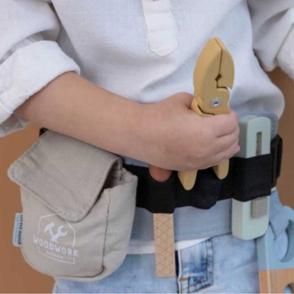 Kinder-Werkzeuggürtel Aus Leder – Mit Verstellbarem Gurt & Mehreren Taschen Für Gartengeräte (ideal Für Rollenspiel)