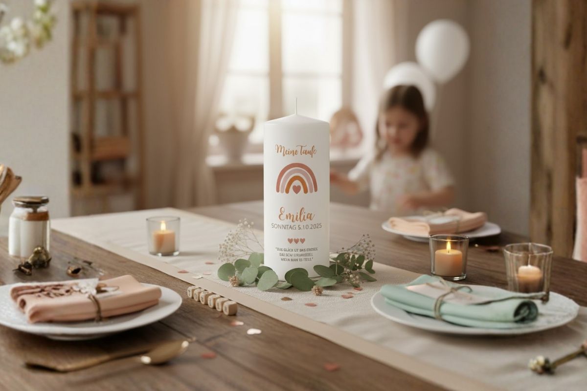 taufkerze regenbogen